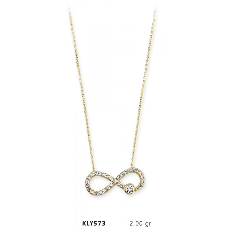 14 Ayar Altın Sonsuzluk Kolye KLY573 14 Ayar Altın Sonsuzluk Kolye KLY573