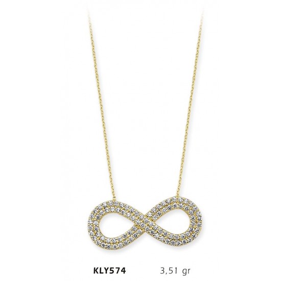 14 Ayar Altın Sonsuzluk Kolye KLY574