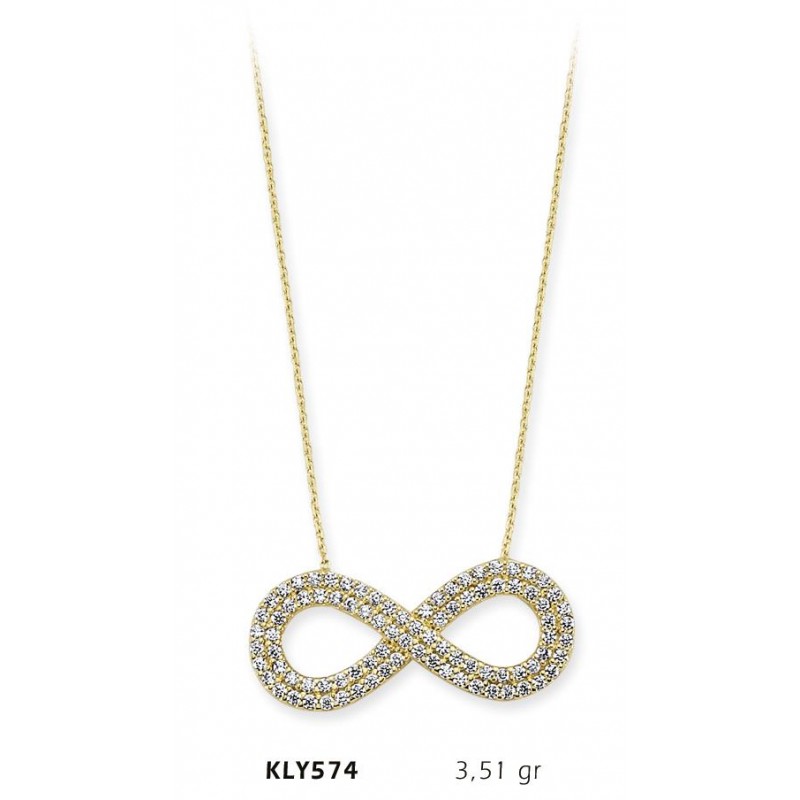 14 Ayar Altın Sonsuzluk Kolye KLY574 14 Ayar Altın Sonsuzluk Kolye KLY574