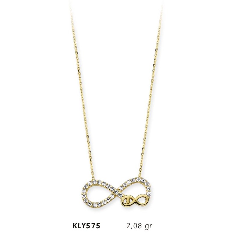 14 Ayar Altın Sonsuzluk Kolye KLY575 14 Ayar Altın Sonsuzluk Kolye KLY575