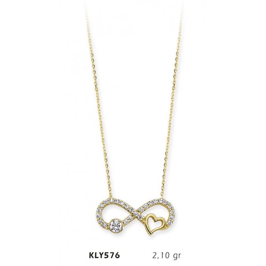14 Ayar Altın Sonsuzluk Kolye KLY576