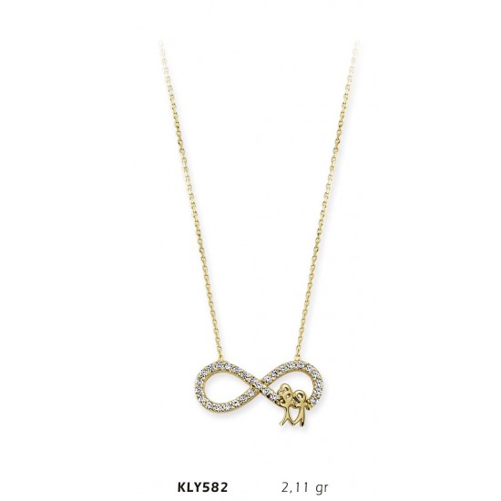 14 Ayar Altın Sonsuzluk Kolye KLY582