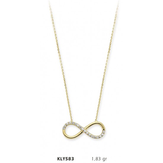 14 Ayar Altın Sonsuzluk Kolye KLY583