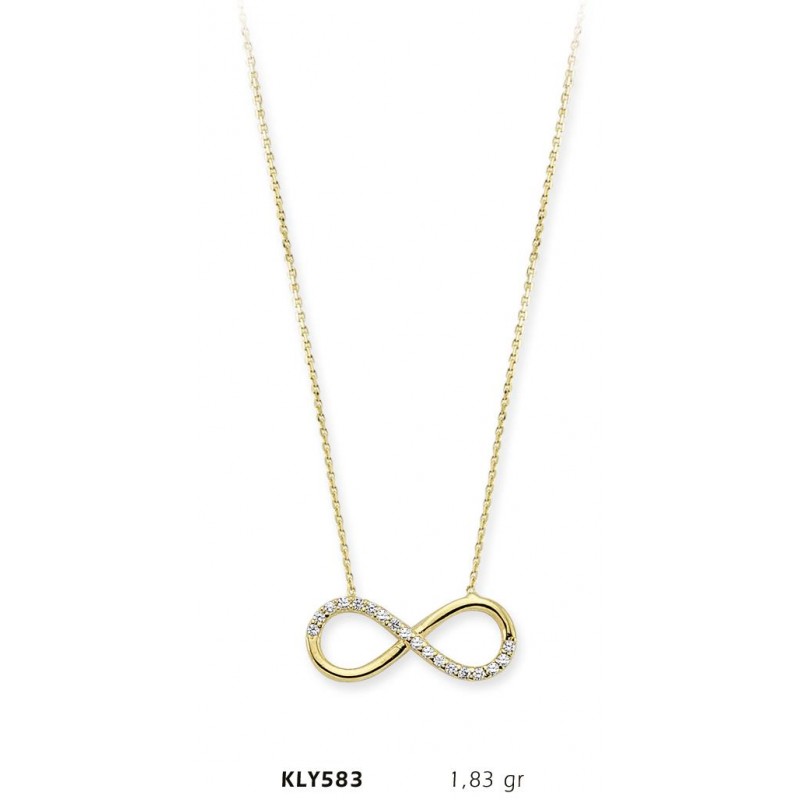 14 Ayar Altın Sonsuzluk Kolye KLY583 14 Ayar Altın Sonsuzluk Kolye KLY583