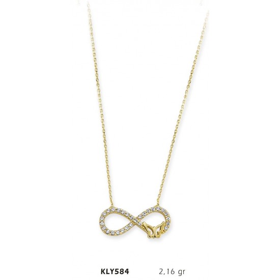 14 Ayar Altın Sonsuzluk Kolye KLY584