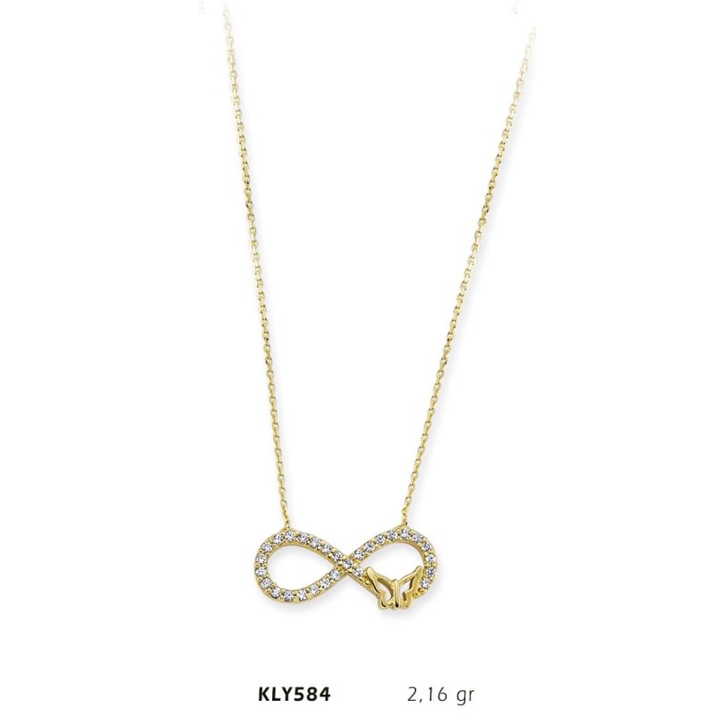 14 Ayar Altın Sonsuzluk Kolye KLY584 14 Ayar Altın Sonsuzluk Kolye KLY584