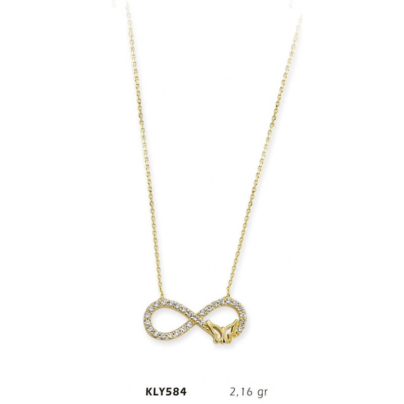 14 Ayar Altın Sonsuzluk Kolye KLY584