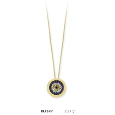 14 Ayar Altın Nazar Boncuğu Kolye KLY597