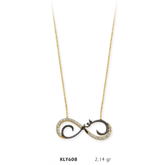 14 Ayar Altın Aşk Sonsuzluk Kolye KLY608 14 Ayar Altın Aşk Sonsuzluk Kolye KLY608