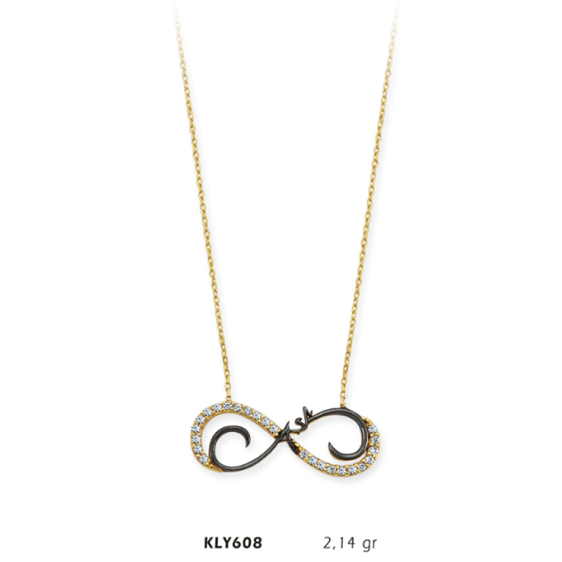 14 Ayar Altın Aşk Sonsuzluk Kolye KLY608 14 Ayar Altın Aşk Sonsuzluk Kolye KLY608