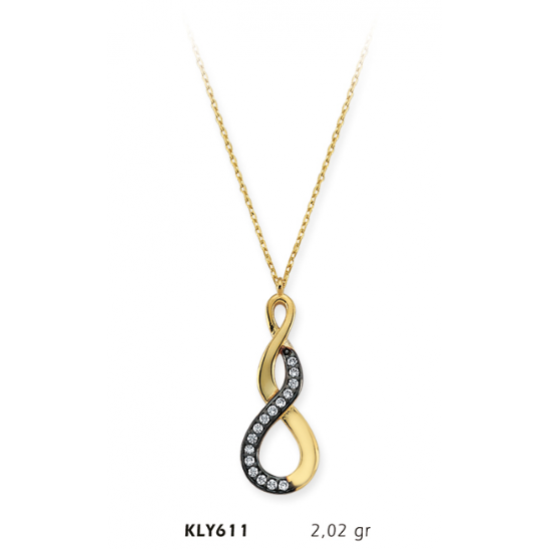 14 Ayar Altın Sonsuzluk Kolye KLY611