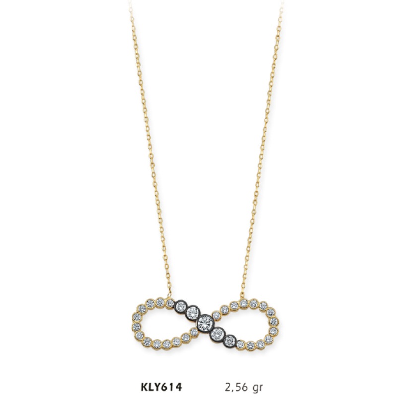14 Ayar Altın Sonsuzluk Kolye KLY614 14 Ayar Altın Sonsuzluk Kolye KLY614