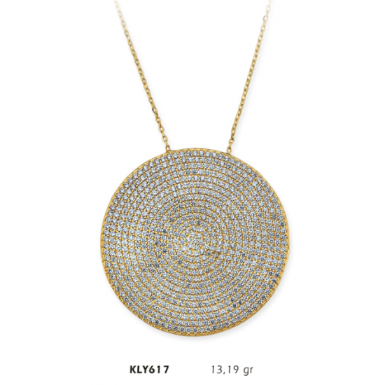 14 Ayar Altın Nazar Boncuğu Kolye KLY617