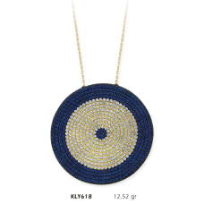 14 Ayar Altın Nazar Boncuğu Kolye KLY618