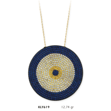 14 Ayar Altın Nazar Boncuğu Kolye KLY619