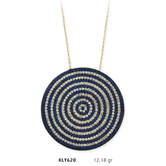 14 Ayar Altın Nazar Boncuğu Kolye KLY620