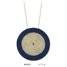 14 Ayar Altın Nazar Boncuğu Kolye KLY621