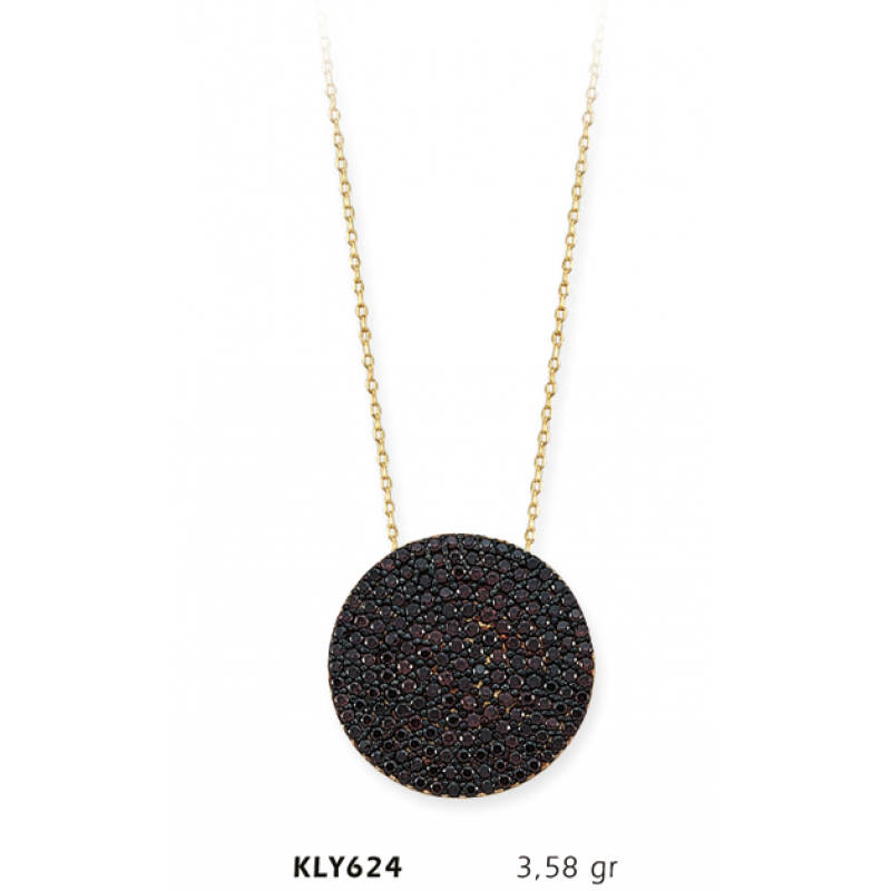 14 Ayar Altın Kahverengi Taşlı Kolye KLY624 14 Ayar Altın Kahverengi Taşlı Kolye KLY624