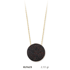 14 Ayar Altın Kahverengi Taşlı Kolye KLY625