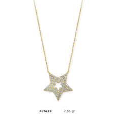 14 Ayar Altın Yıldız Kolye KLY628