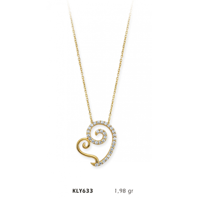 14 Ayar Altın Kalp Kolye KLY633