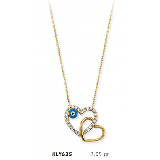 14 Ayar Altın Kalp Kolye KLY635