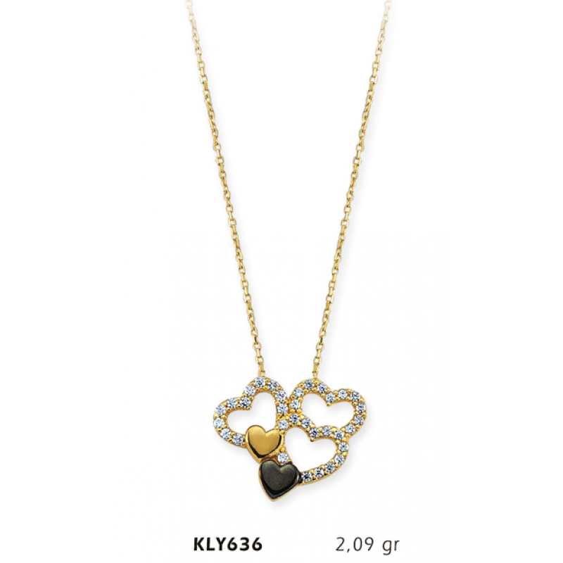 14 Ayar Altın Kalp Kolye KLY636
