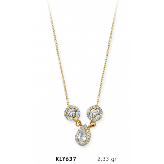 14 Ayar Altın Damla Kolye KLY637