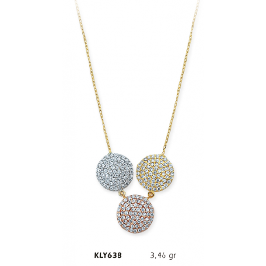 14 Ayar Altın Taşlı Otantik Kolye KLY638