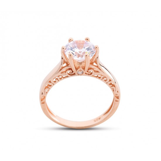 Altı Tırnak Barok Rose Yüzük GMS169