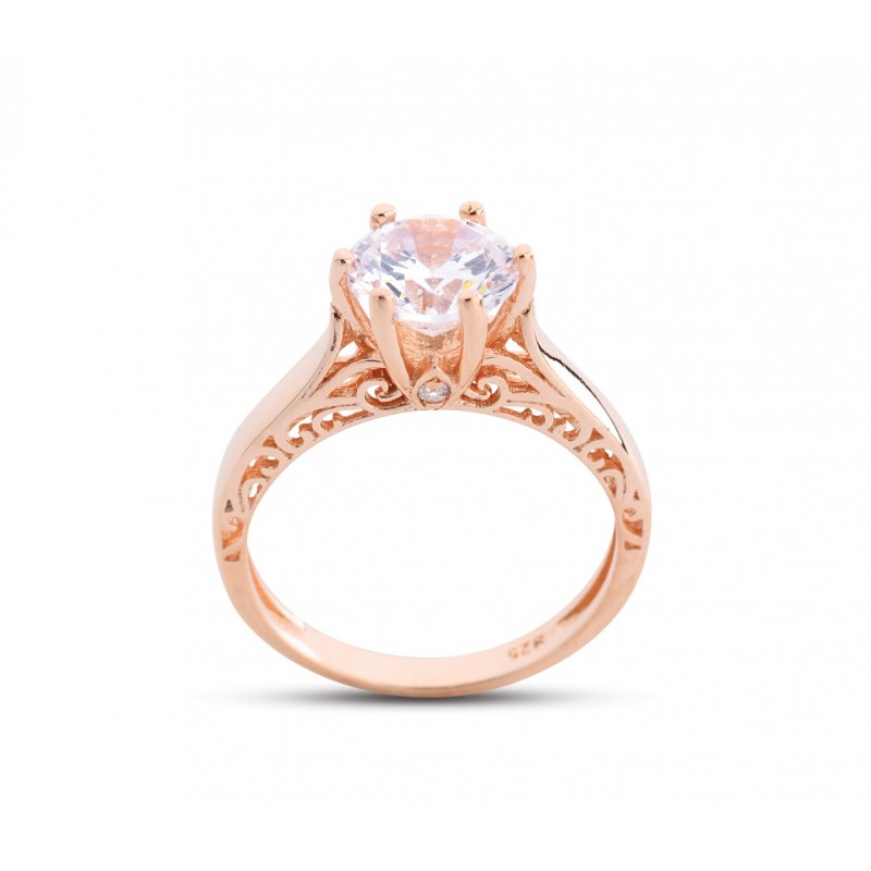 Altı Tırnak Barok Rose Yüzük GMS169