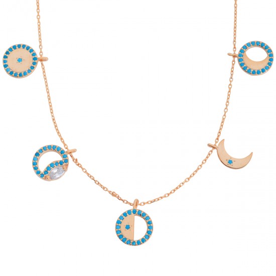 Ay Döngüsü Rose Gümüş Kolye GMS11 Ay Döngüsü Rose Gümüş Kolye GMS11