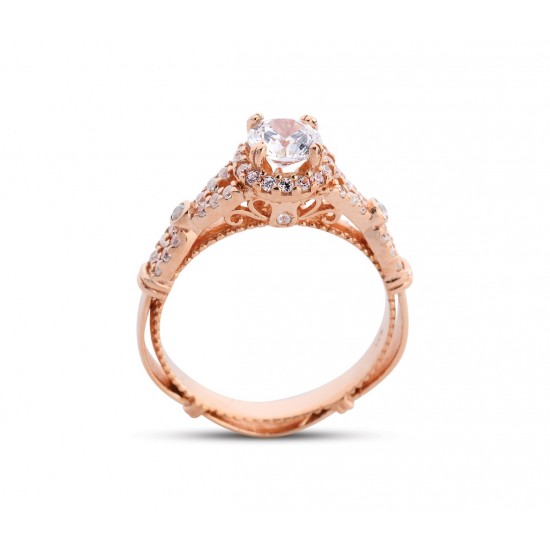 Barok Kemerli Tektaş Rose Yüzük GMS170