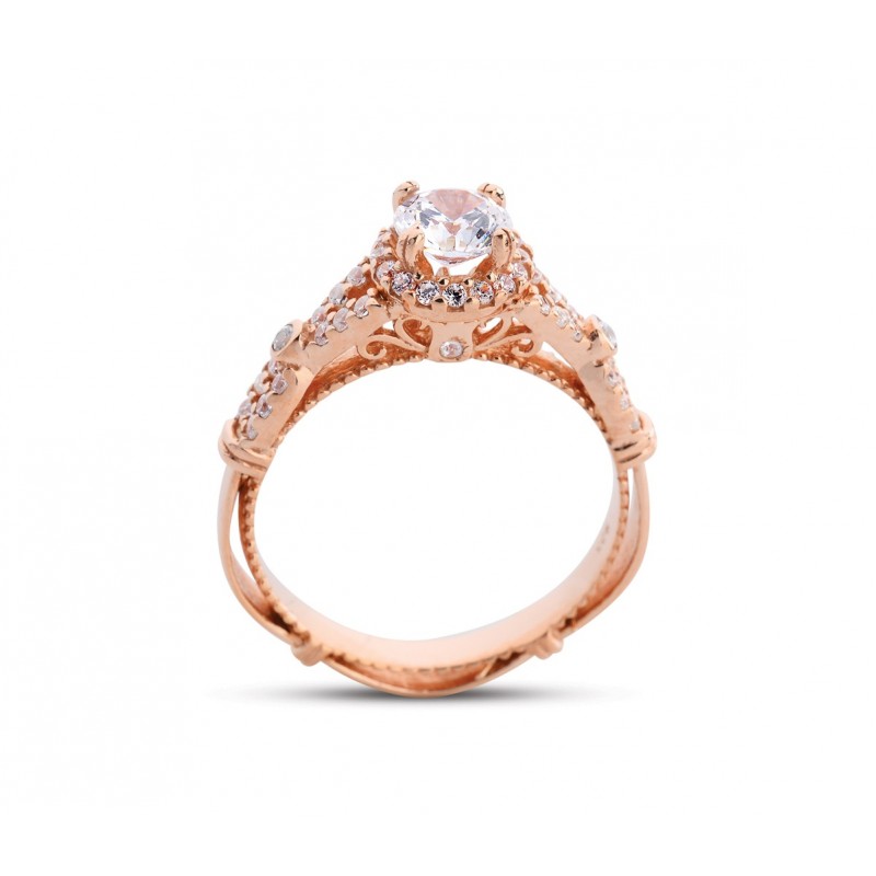 Barok Kemerli Tektaş Rose Yüzük GMS170 Barok Kemerli Tektaş Rose Yüzük GMS170