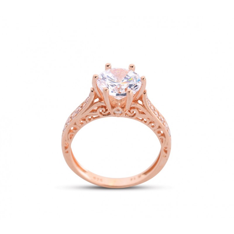 Barok Montür Tektaş Rose Renk Yüzük GMS173 Barok Montür Tektaş Rose Renk Yüzük GMS173