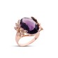 Çicek Bahçesi Ametist Taşlı Rose Gümüş Yüzük GMS177