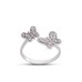 İkili Kelebek Ayarlı Beyaz Yüzük GMS187