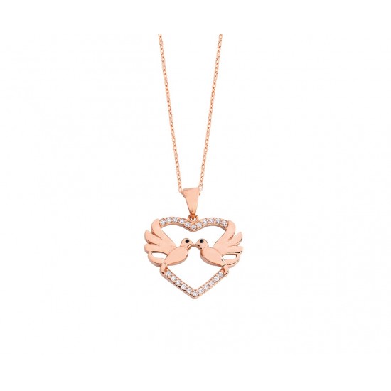 İkimiz İçin Rose Gümüş Kolye GMS43