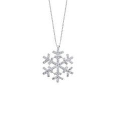 Kar Tanesi Beyaz Renk Gümüş Kolye  GMS53