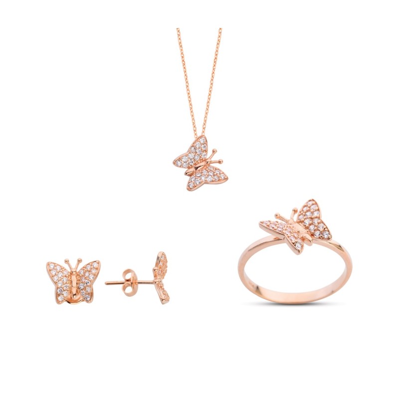 Kelebek Rose Gümüş Set GMS144 Kelebek Rose Gümüş Set GMS144