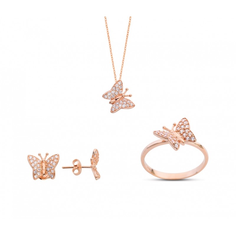 Kelebek Rose Gümüş Set GMS144 Kelebek Rose Gümüş Set GMS144