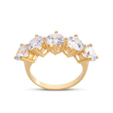 Kral Tacı Büyük Boy Altın Rengi Gümüş Beştaş Yüzük  GMS200