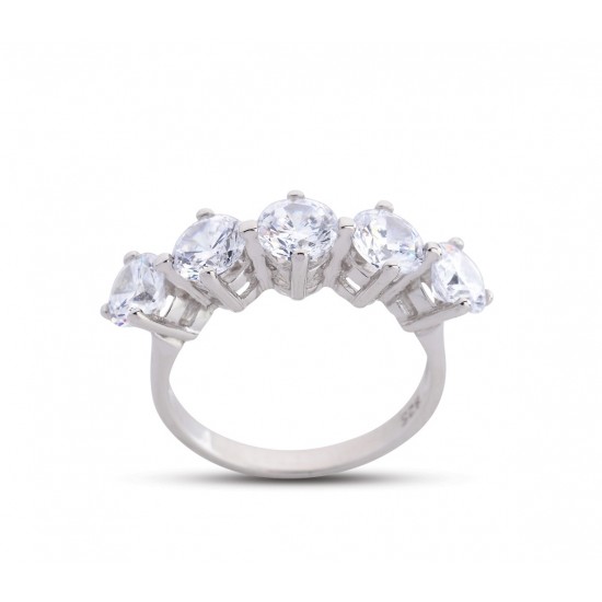 Kral Tacı Orta Boy Beştaş Beyaz Renk Yüzük GMS204 Kral Tacı Orta Boy Beştaş Beyaz Renk Yüzük GMS204