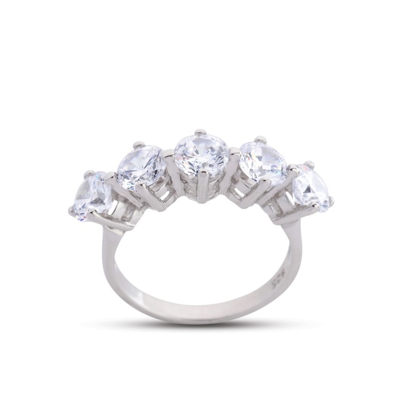 Kral Tacı Orta Boy Beştaş Beyaz Renk Yüzük GMS204 Kral Tacı Orta Boy Beştaş Beyaz Renk Yüzük GMS204