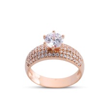 Mikro Tektaş Rose Rengi Gümüş Yüzük – GMS214