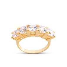 Pırlanta Montür Büyük Boy Altın Rengi Gümüş Beştaş Yüzük – GMS215