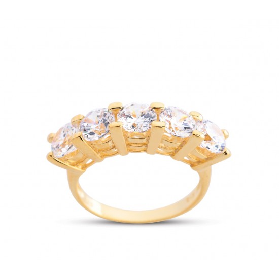 Pırlanta Montür Büyük Boy Altın Rengi Gümüş Beştaş Yüzük – GMS215