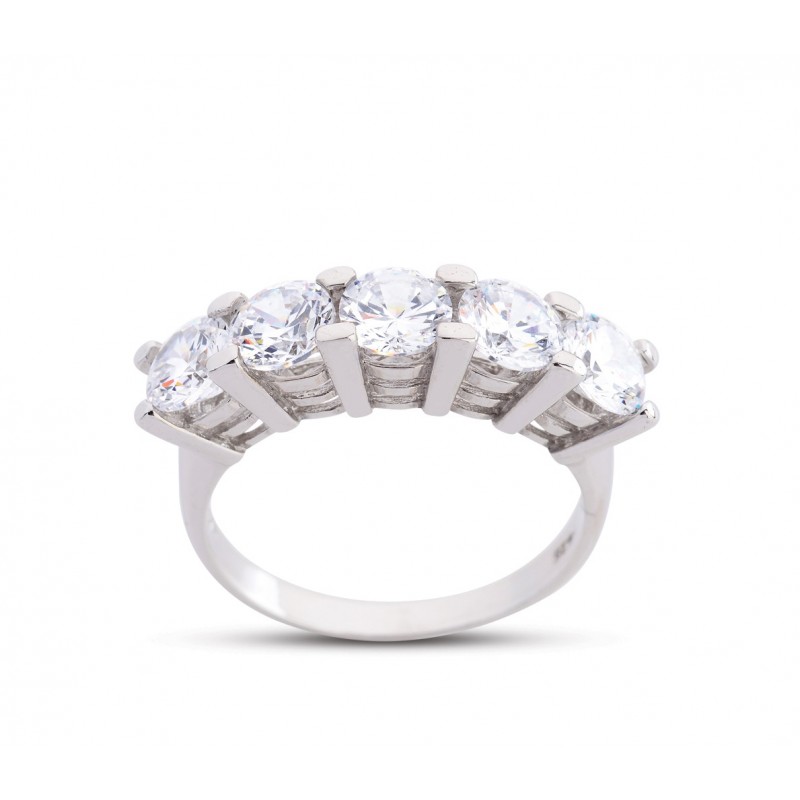 Pırlanta Montür Büyük Boy Beyaz Renk Beştaş Gümüş Yüzük GMS216 Pırlanta Montür Büyük Boy Beyaz Renk Beştaş Gümüş Yüzük GMS216