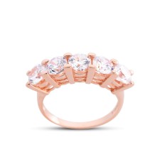 Pırlanta Montür Büyük Boy Rose Renk Beştaş Yüzük GMS217