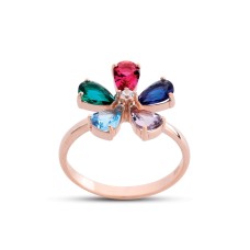 Papatya Model Rose Gümüş Yüzük GMS218